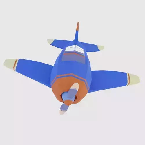 Low poly Airplane toy with propellers