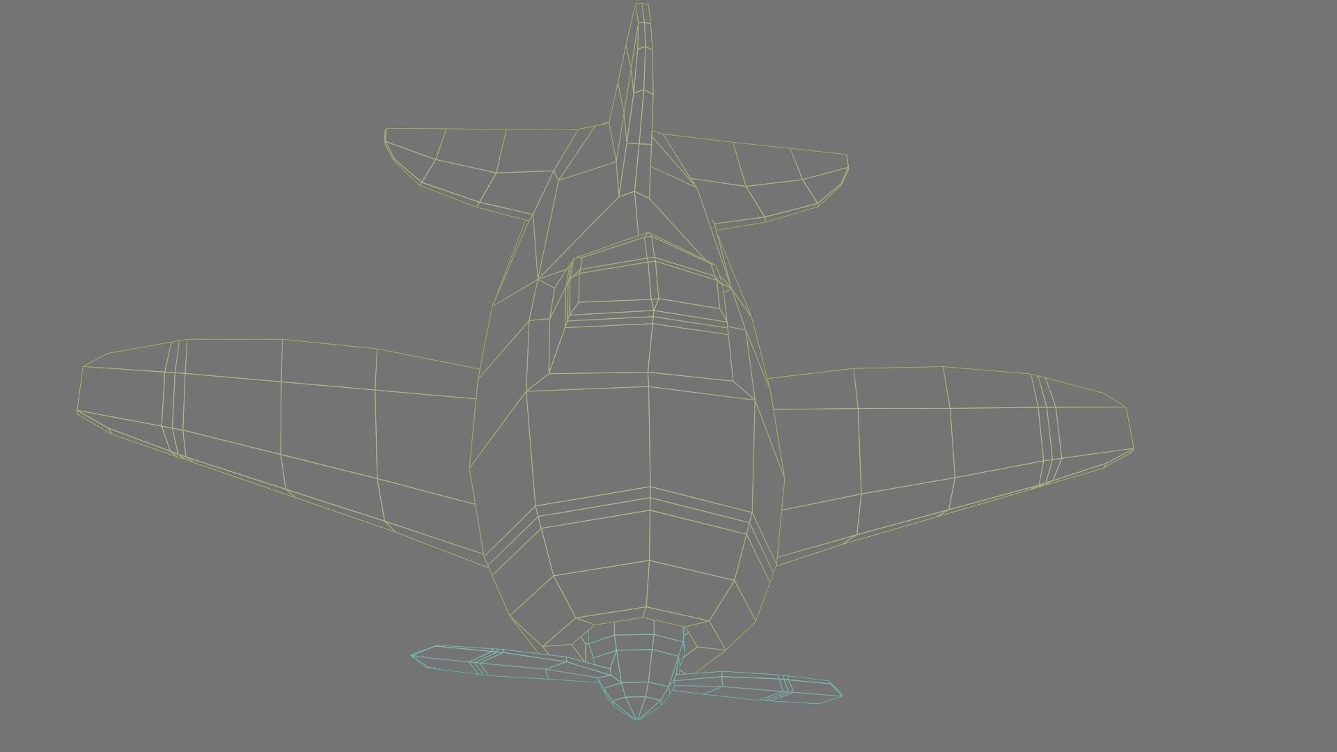 Low poly Airplane toy with propellers Low-poly 3D model_9