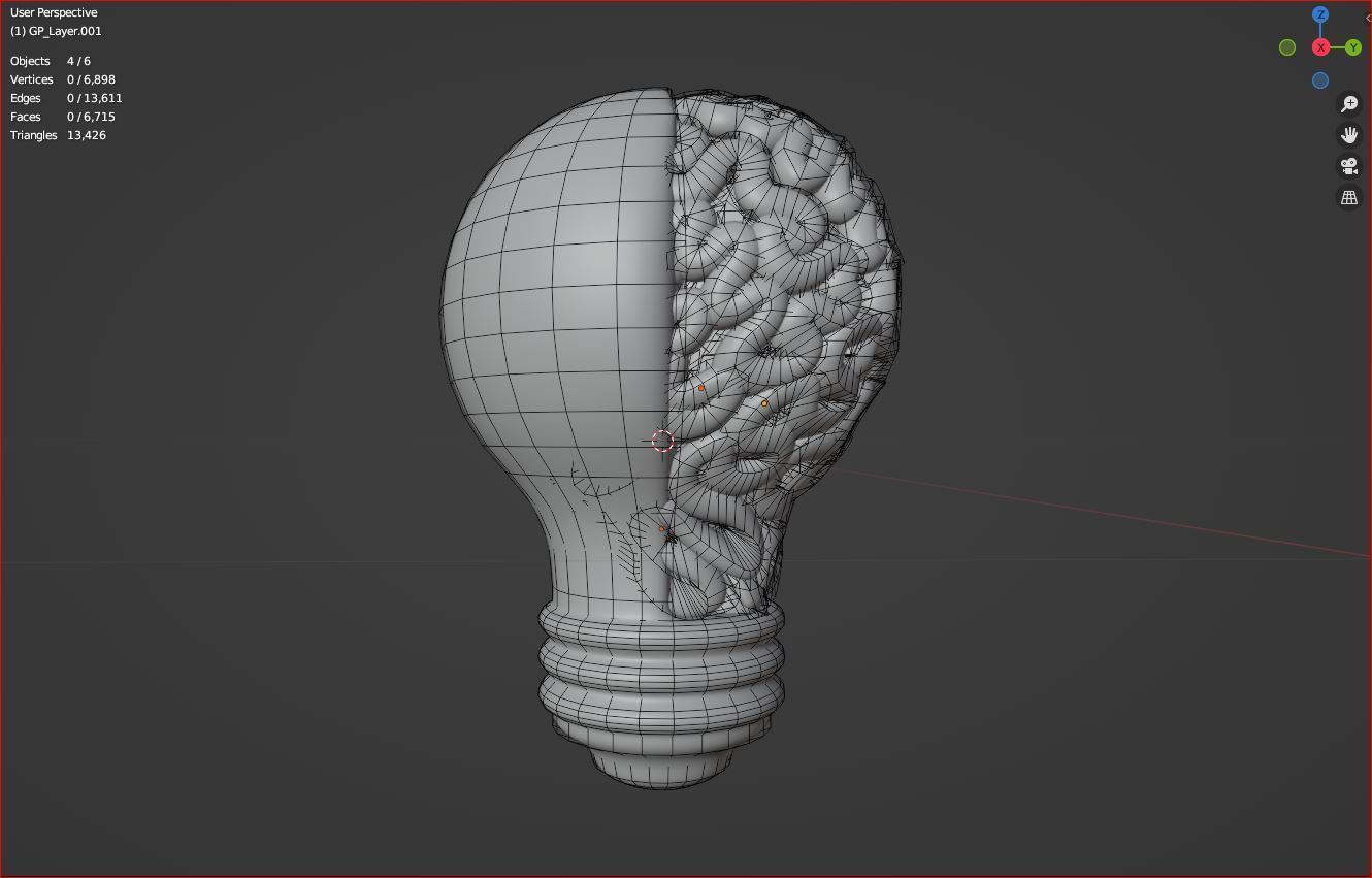 3d light bulb cartoon 3D model_4