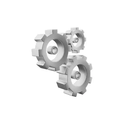 3d model set gear cartoon 3D model