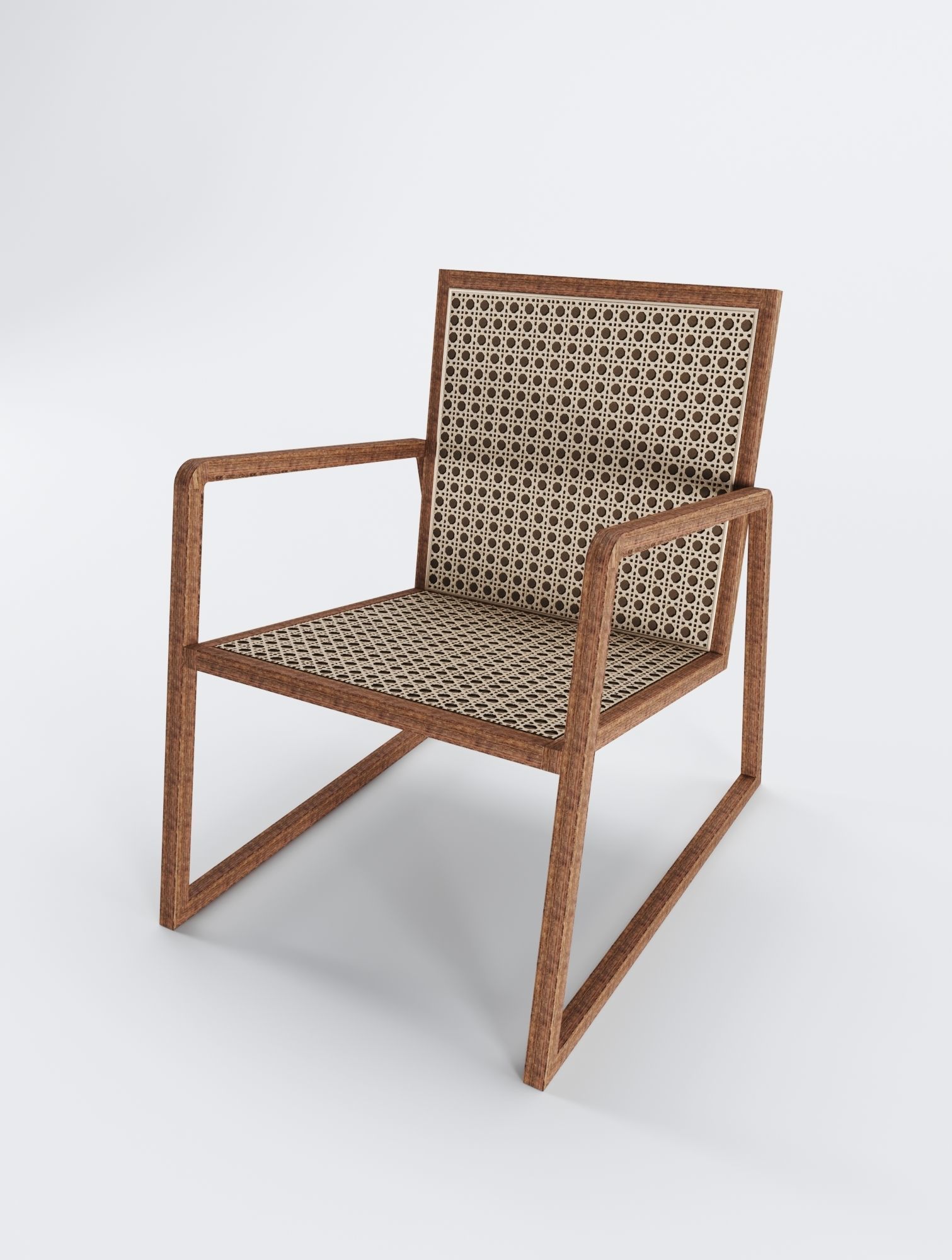 Rattan Chair 3D model_1