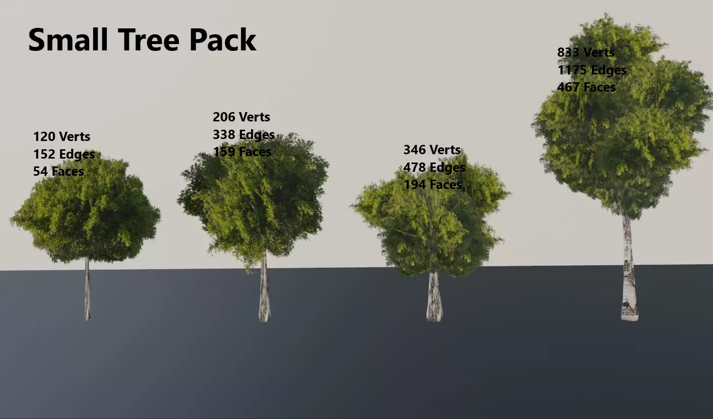 Small Tree Package Free low-poly 3D model_0