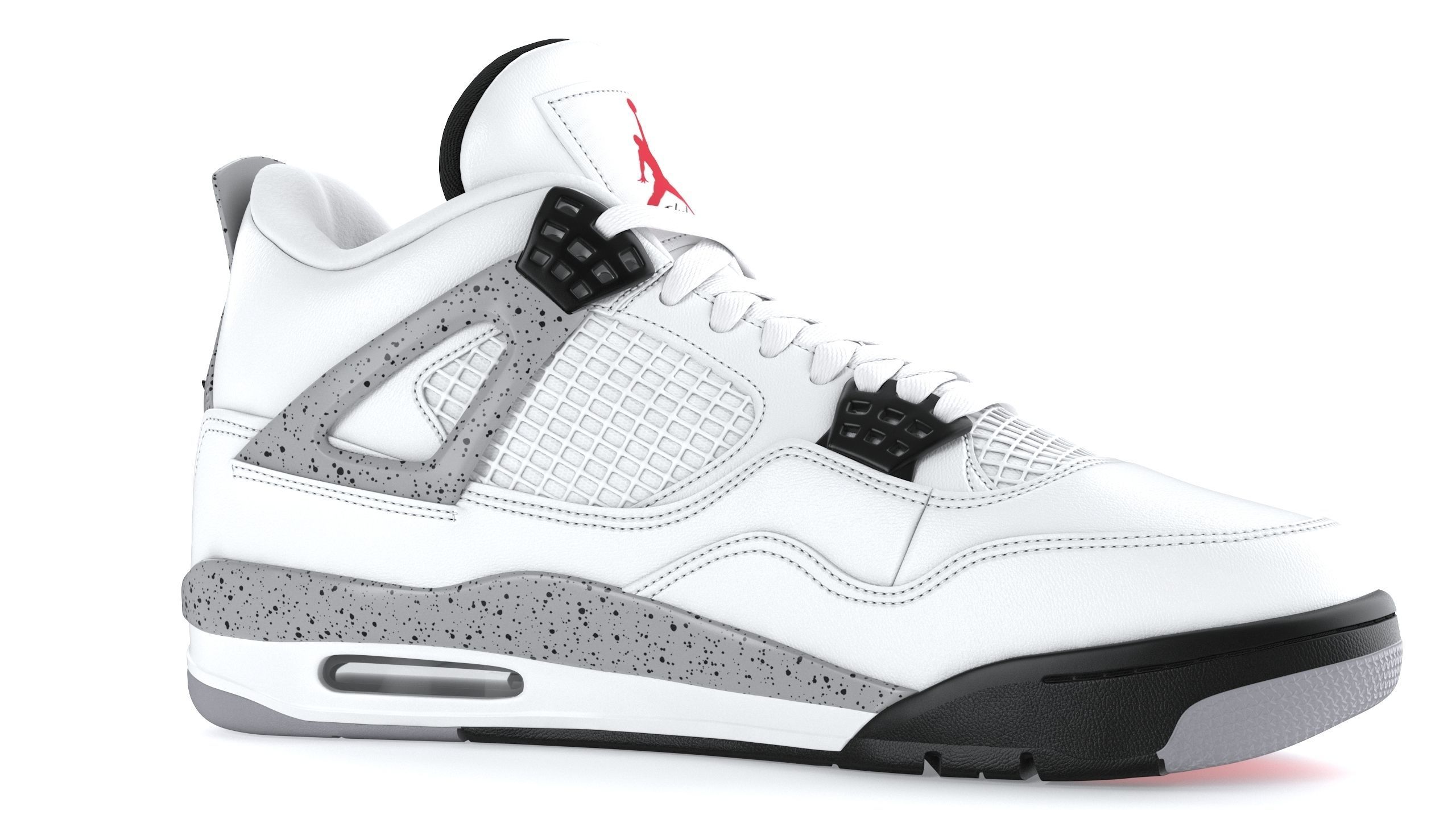 Air Jordan 4 Retro Cement PBR Low-poly 3D model_8