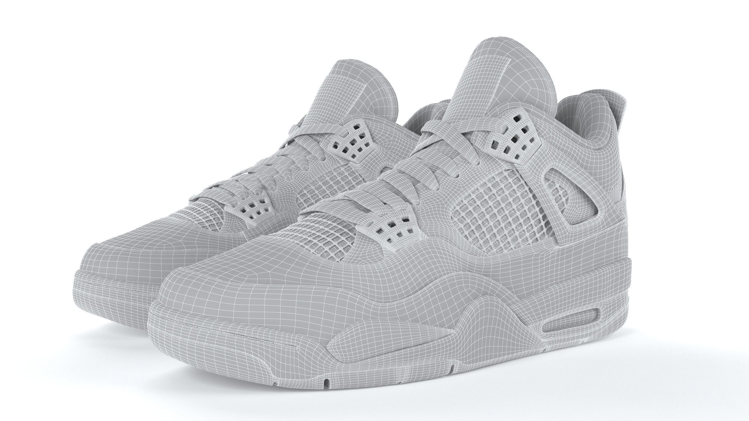 Air Jordan 4 Retro Cement PBR Low-poly 3D model_12