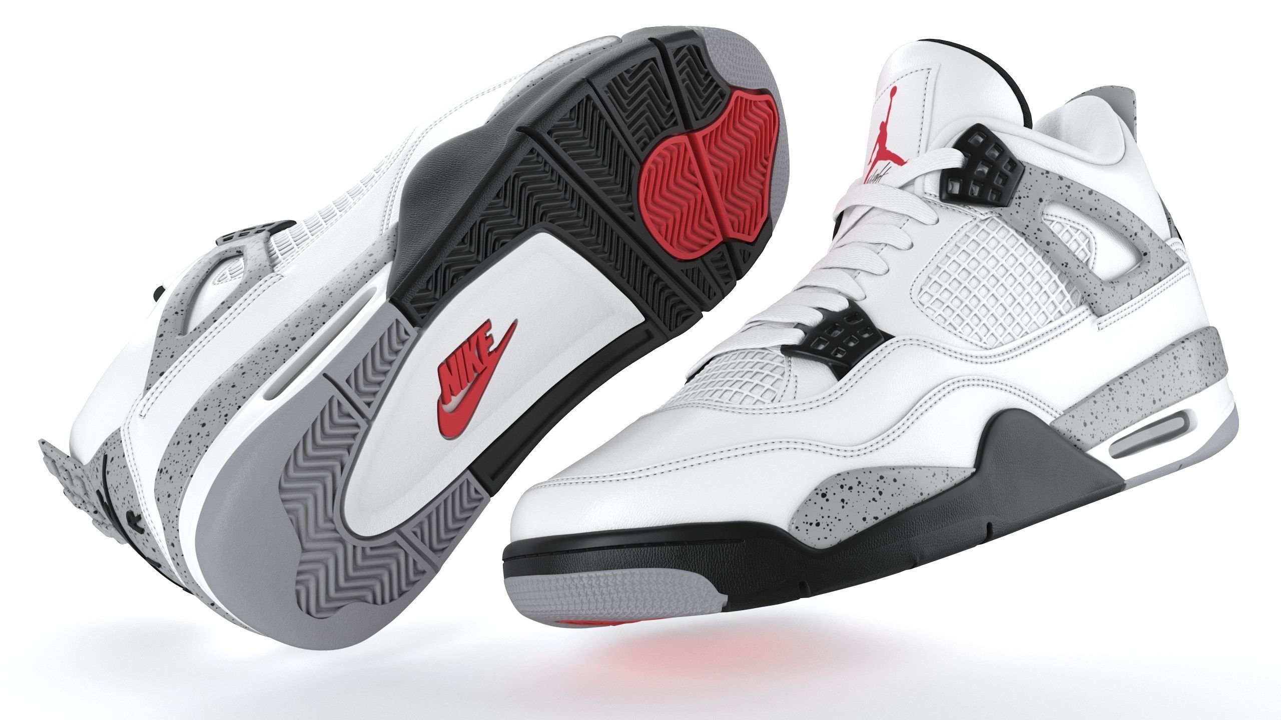 Air Jordan 4 Retro Cement PBR Low-poly 3D model_11