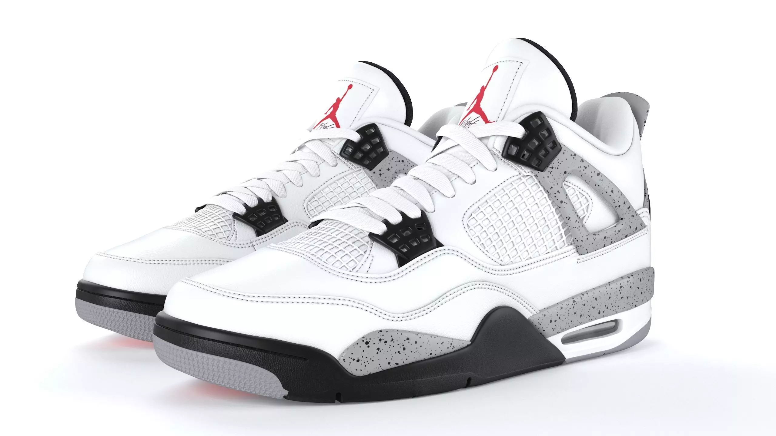 Air Jordan 4 Retro Cement PBR Low-poly 3D model_0