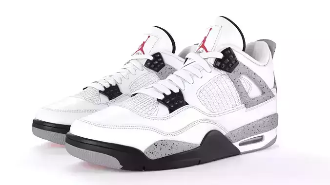 Air Jordan 4 Retro Cement PBR Low-poly 3D model
