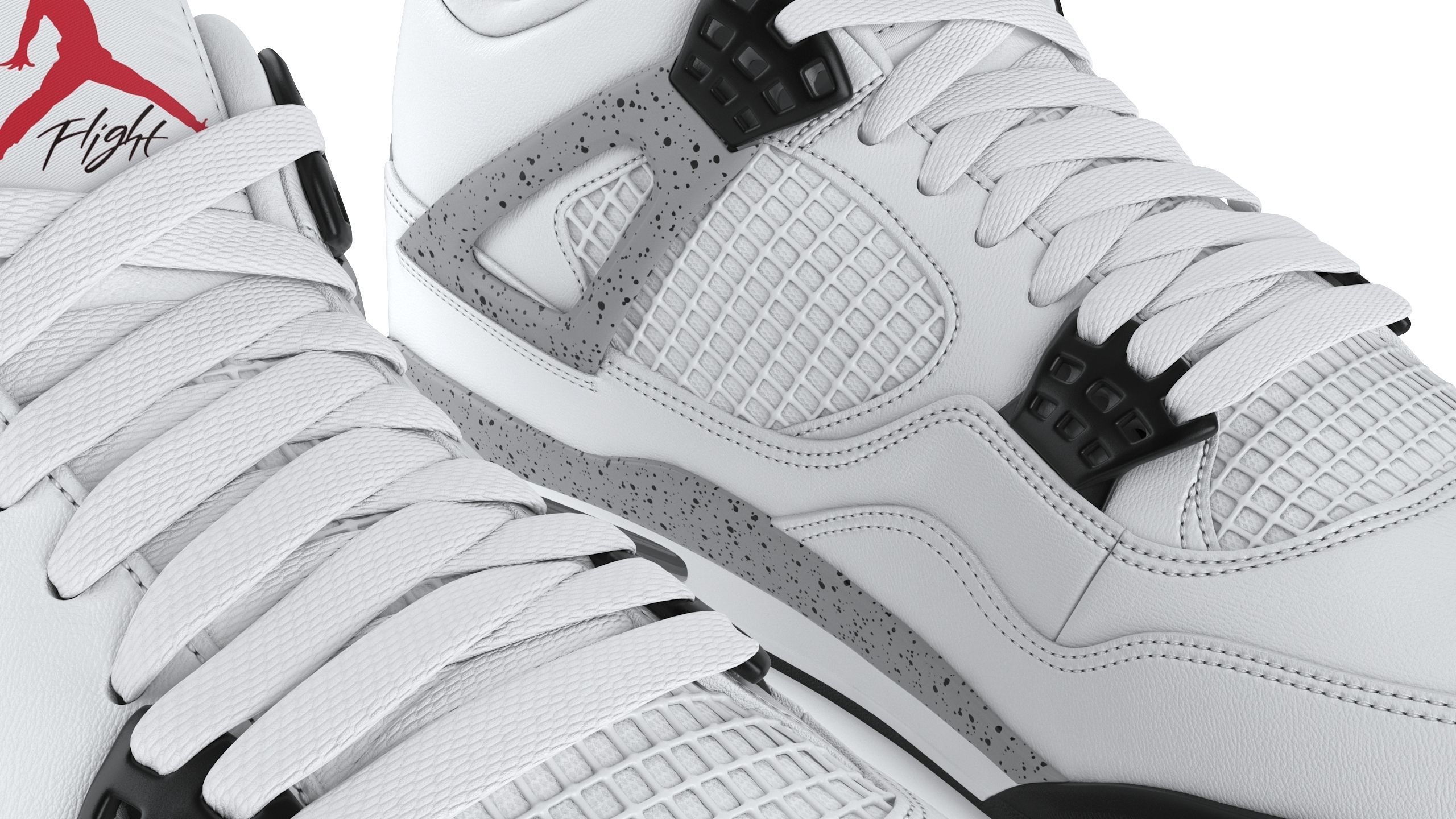 Air Jordan 4 Retro Cement PBR Low-poly 3D model_7