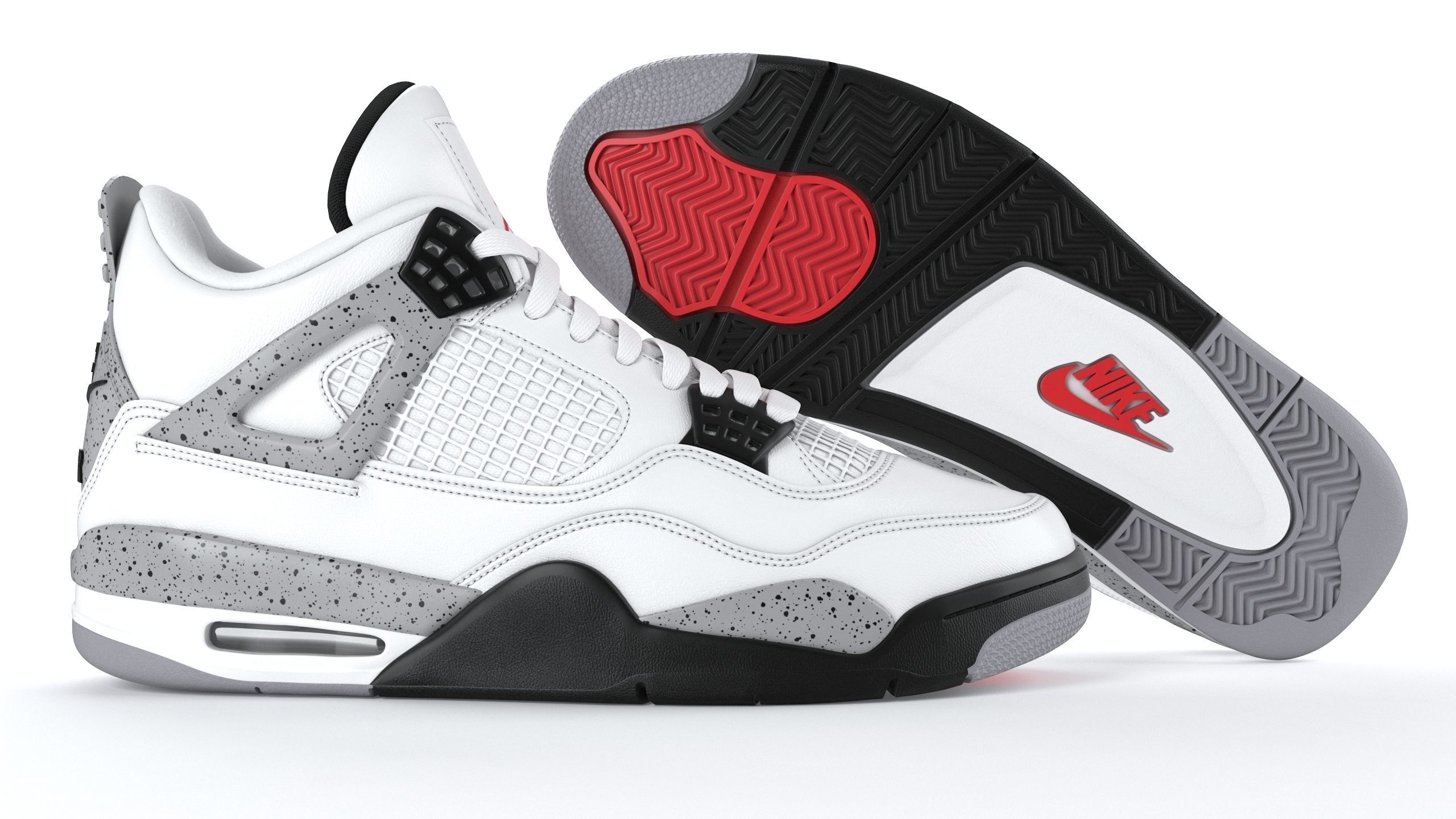 Air Jordan 4 Retro Cement PBR Low-poly 3D model_9