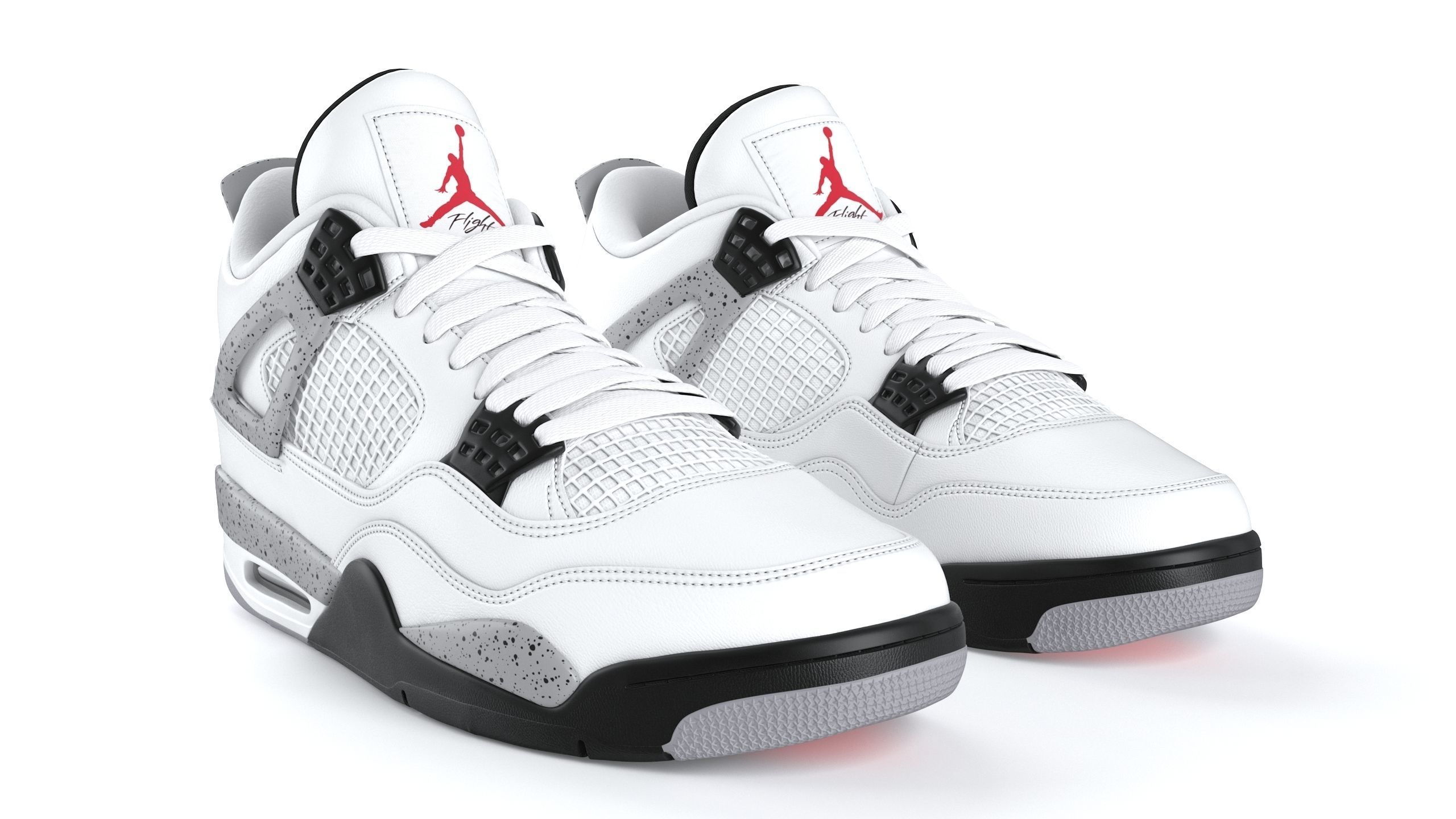 Air Jordan 4 Retro Cement PBR Low-poly 3D model_1
