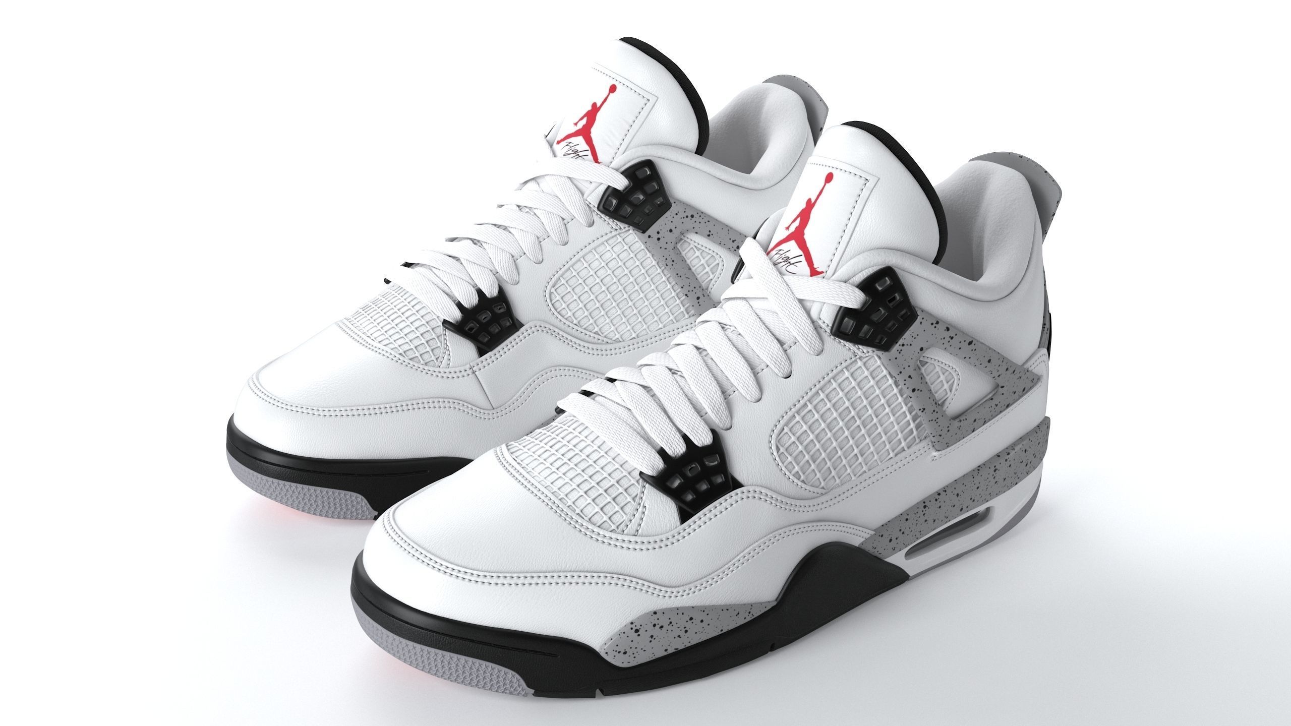 Air Jordan 4 Retro Cement PBR Low-poly 3D model_5
