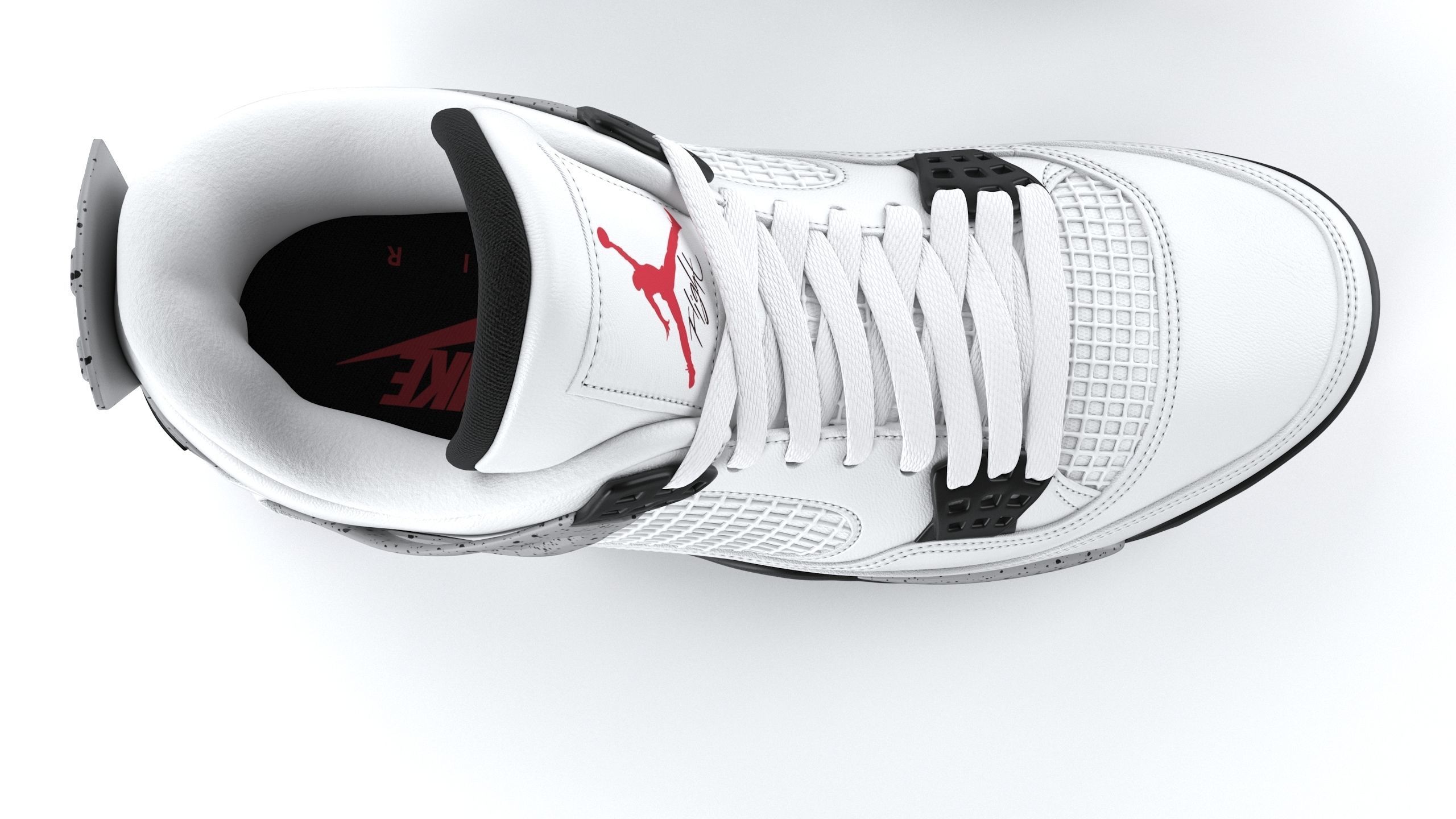 Air Jordan 4 Retro Cement PBR Low-poly 3D model_4