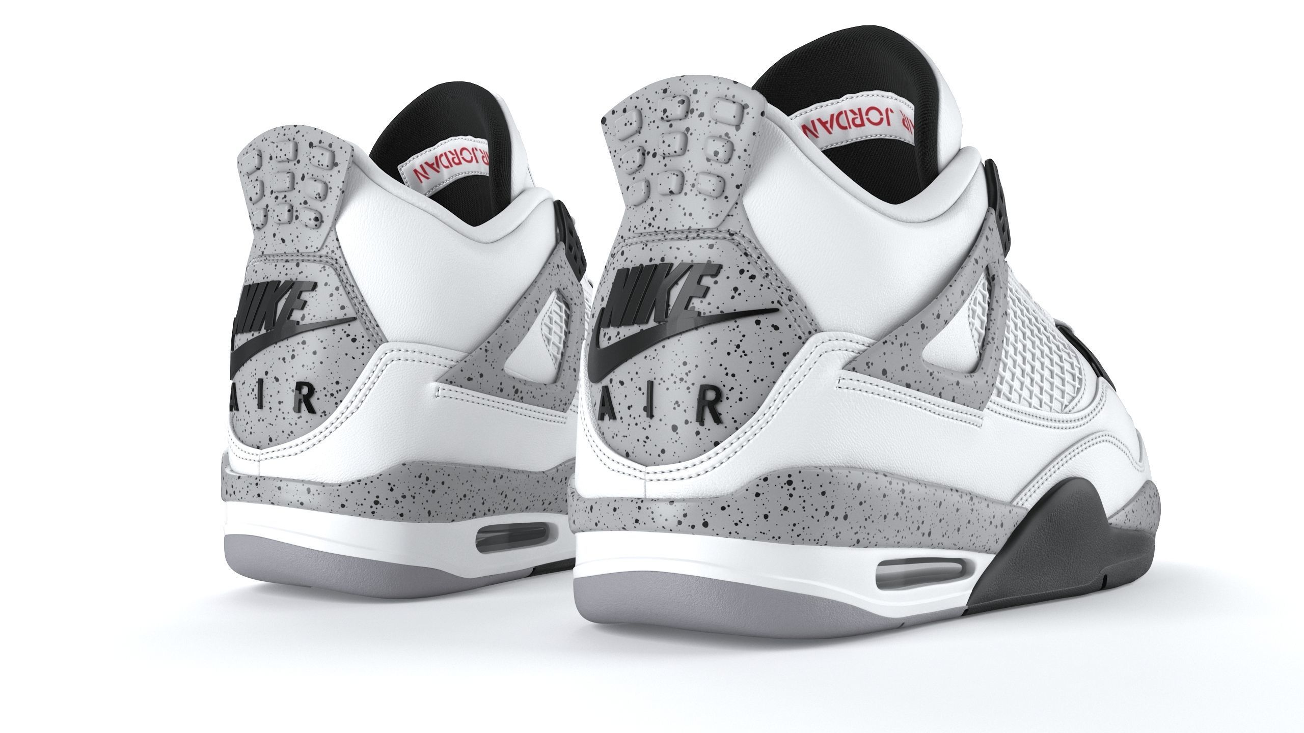 Air Jordan 4 Retro Cement PBR Low-poly 3D model_3