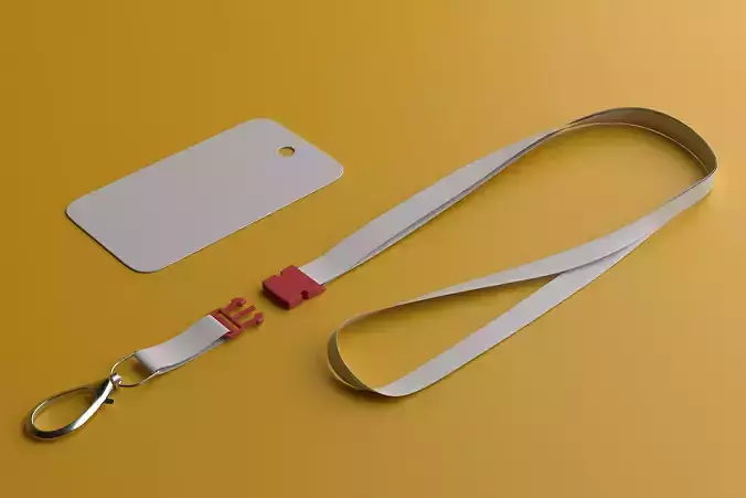 Lanyard and tag 3D model
