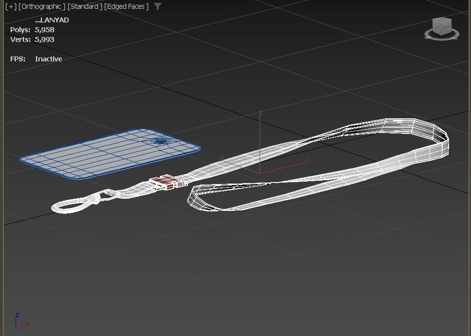 Lanyard and tag 3D model_4