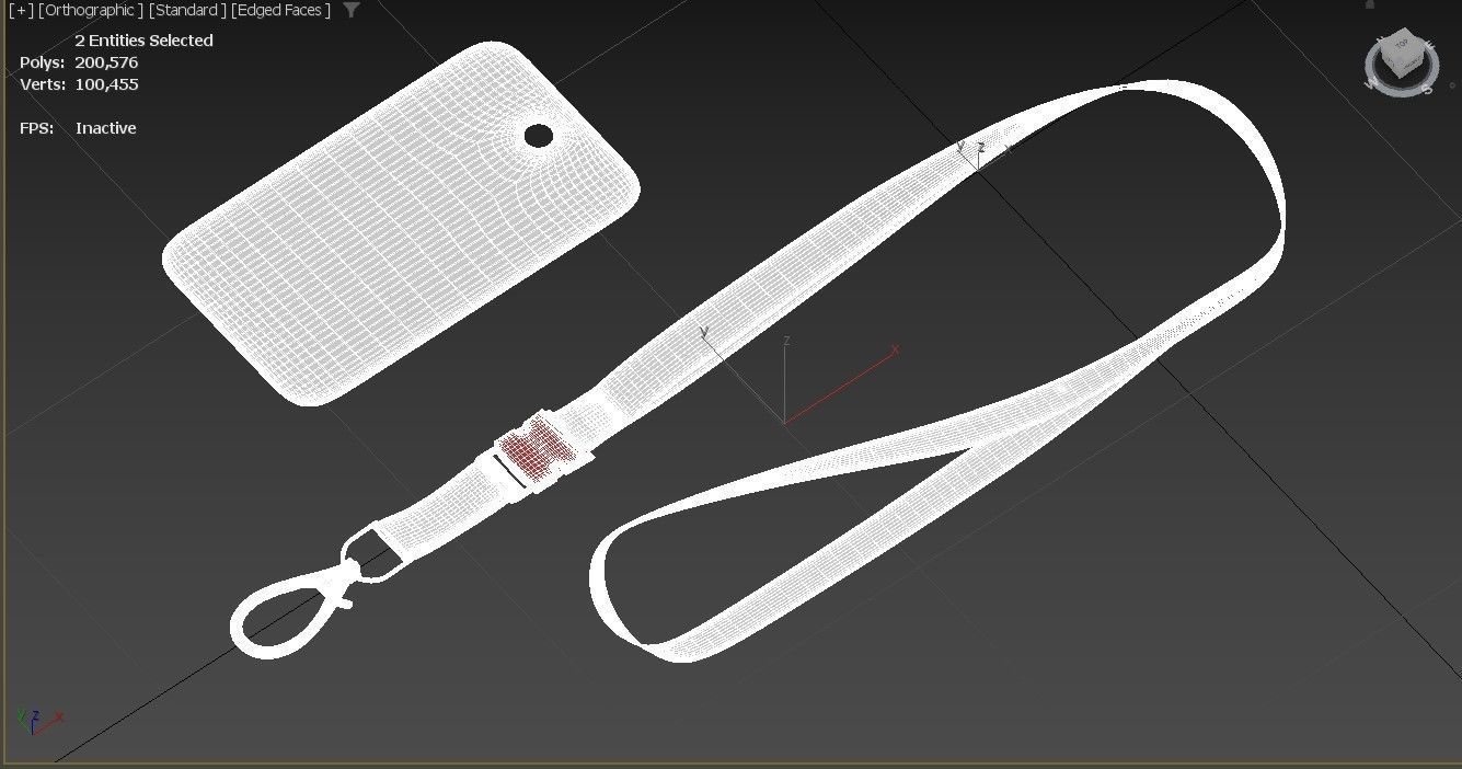 Lanyard and tag 3D model_3