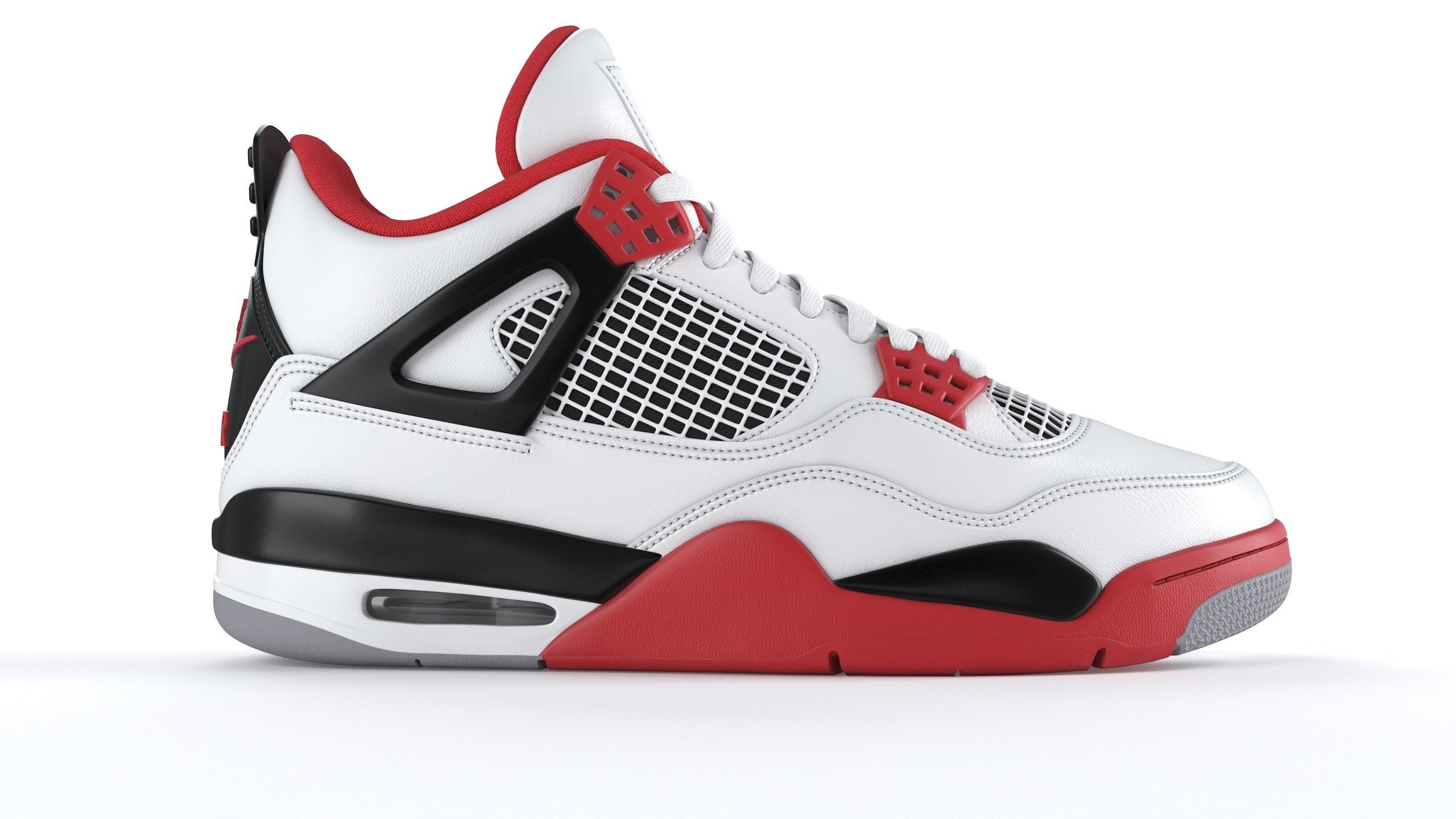 Jordan 4 Retro Fire Red PBR Low-poly 3D model_2