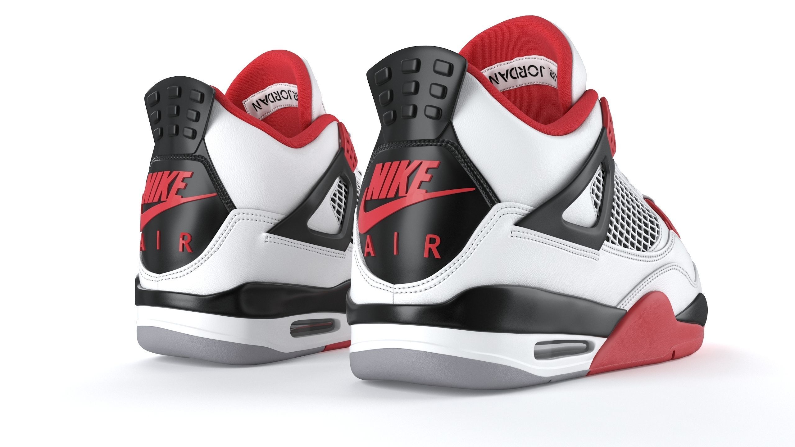Jordan 4 Retro Fire Red PBR Low-poly 3D model_3