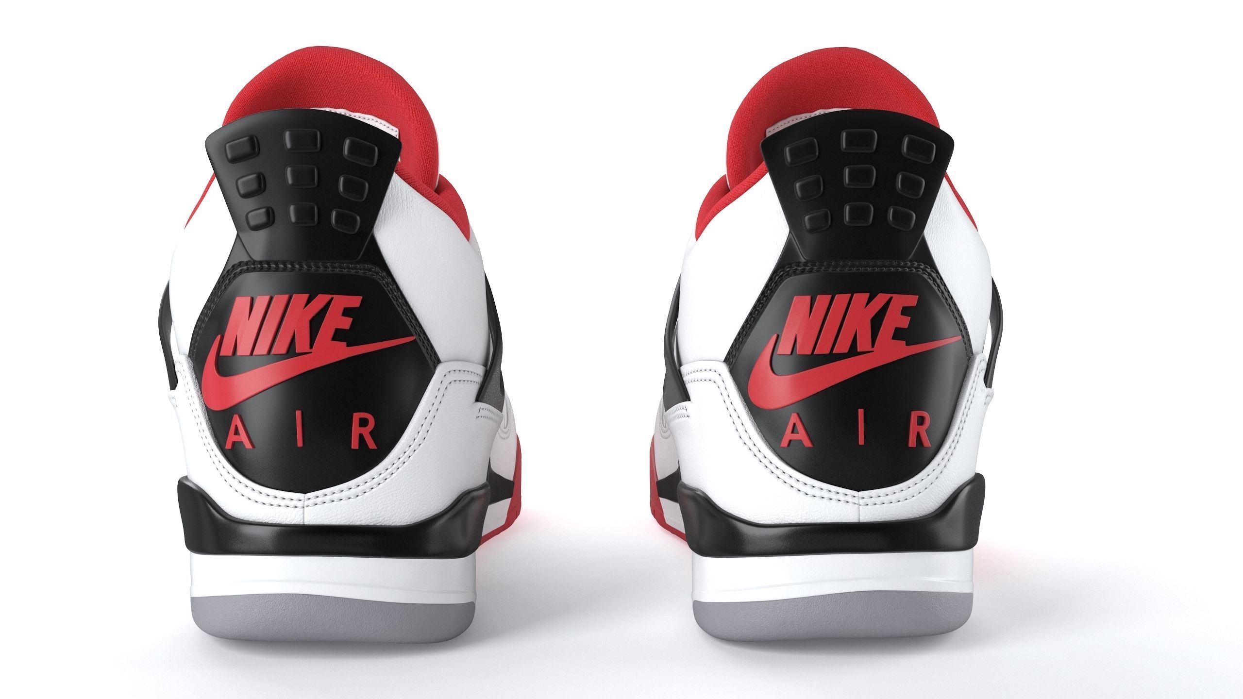 Jordan 4 Retro Fire Red PBR Low-poly 3D model_6