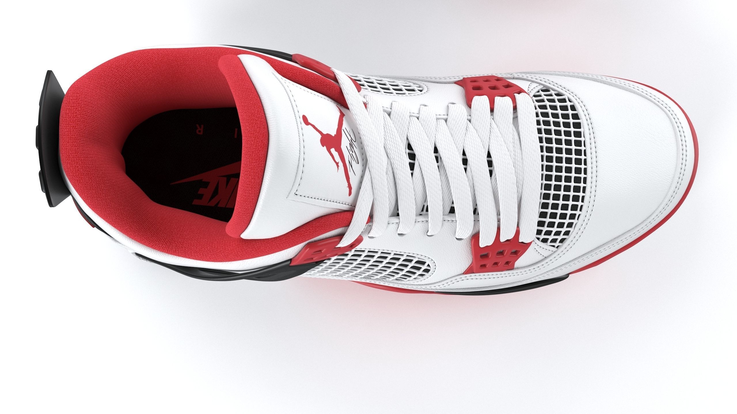 Jordan 4 Retro Fire Red PBR Low-poly 3D model_4