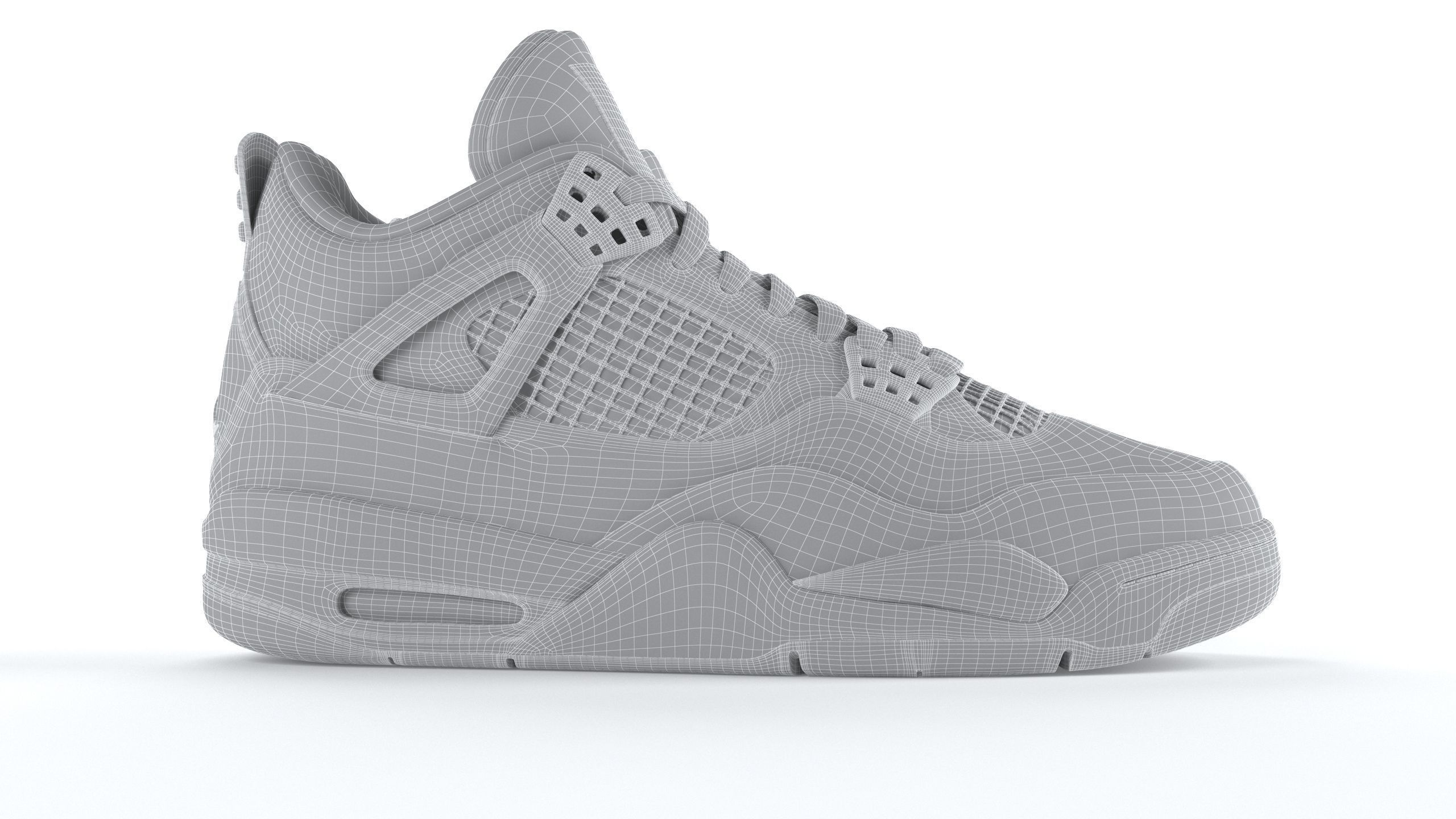 Jordan 4 Retro Fire Red PBR Low-poly 3D model_13