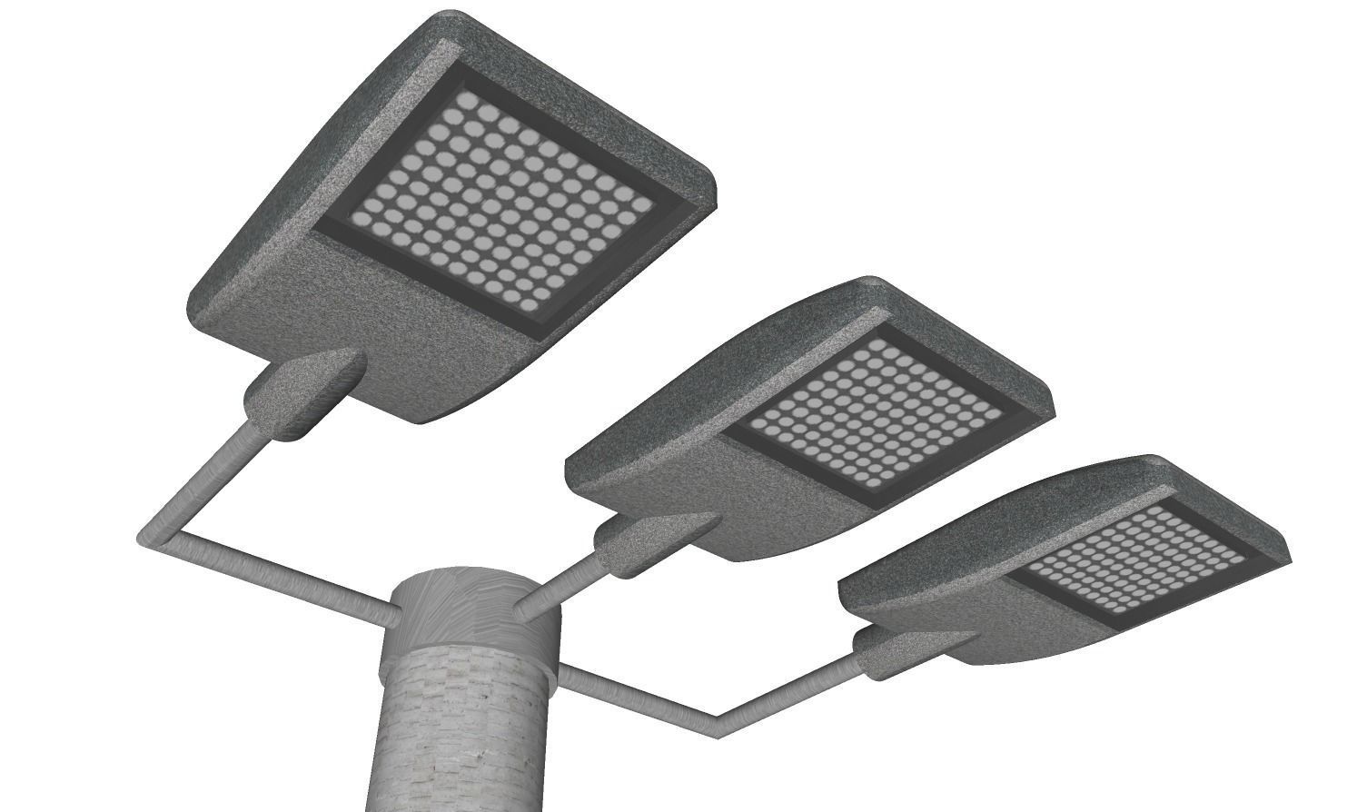 Concrete Lamp Post - Light Pole - Street Light - Group 06 3D model_8