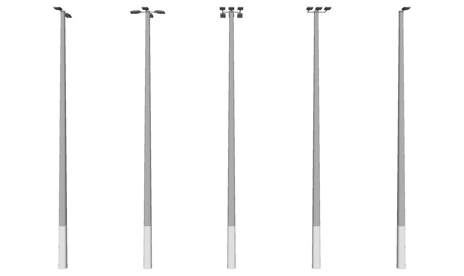 Concrete Lamp Post - Light Pole - Street Light - Group 06 3D model_3