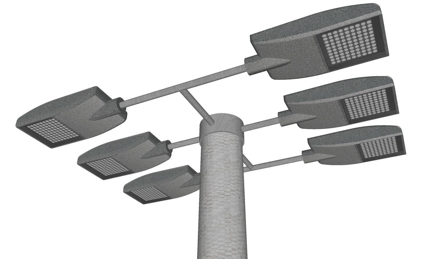 Concrete Lamp Post - Light Pole - Street Light - Group 06 3D model_7
