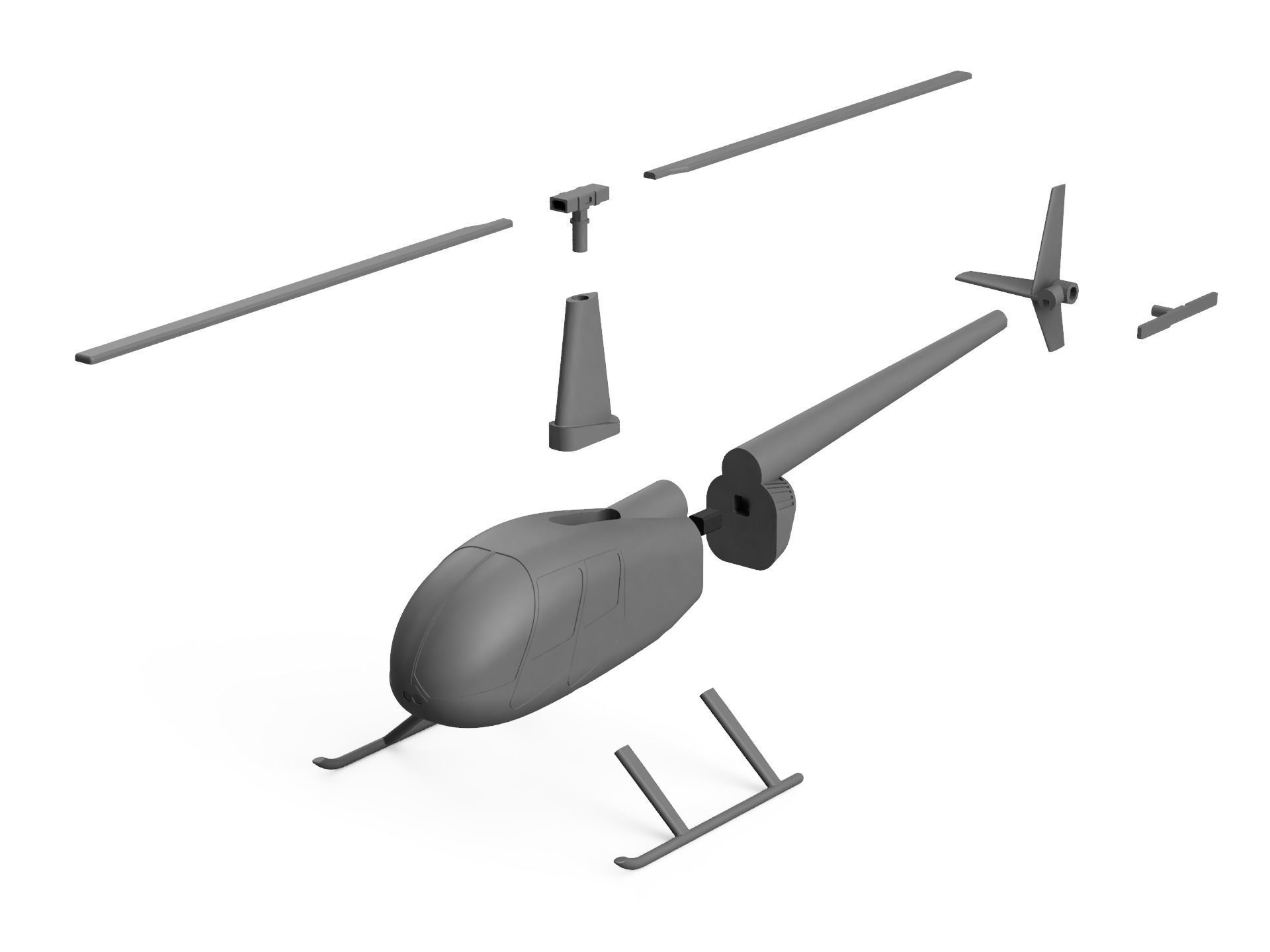 Robinson R44 3D print model_3
