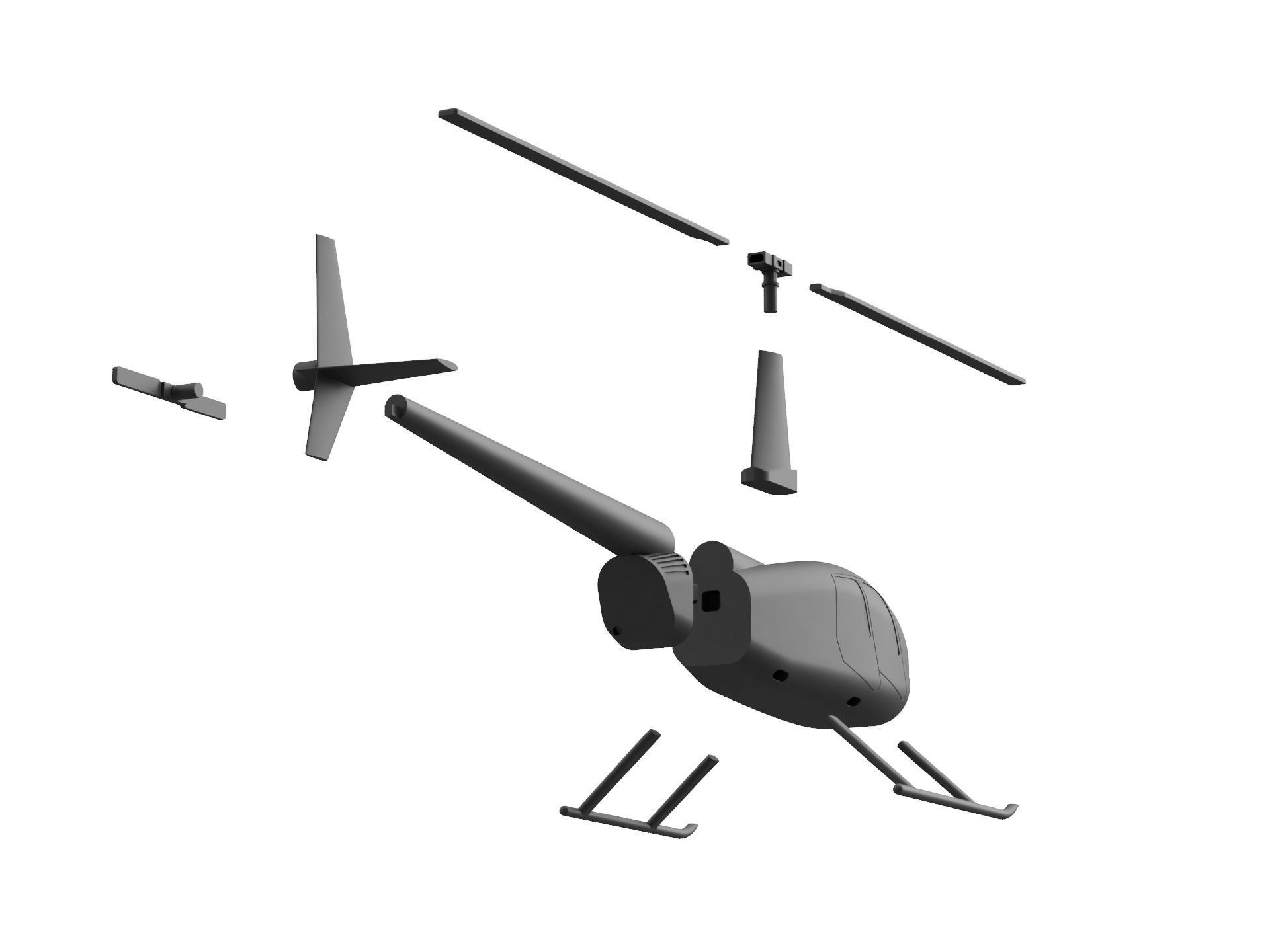 Robinson R44 3D print model_4