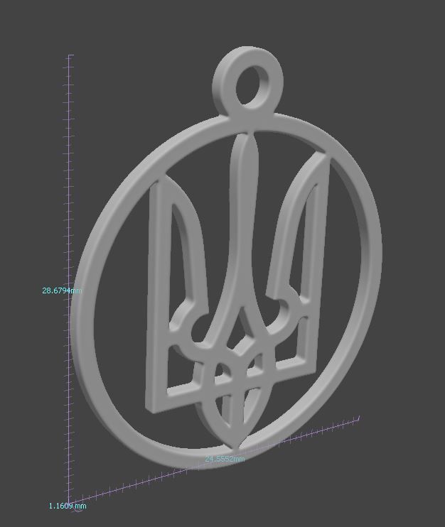 Pendant Ukraine 3D print model_12