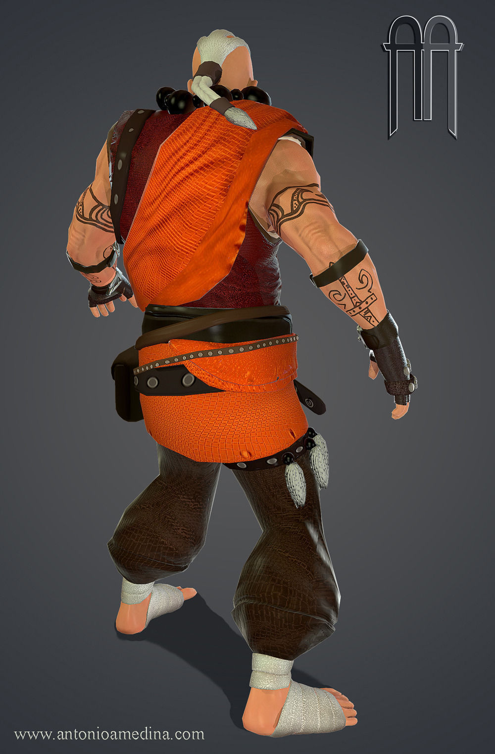 Stylized Muscled Guy Low-poly 3D model_3