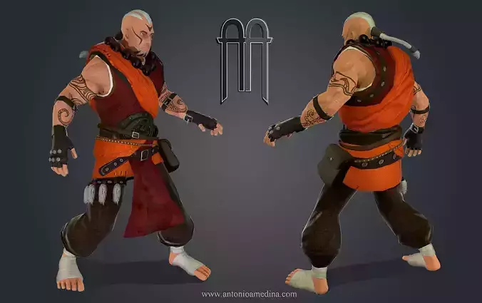 Stylized Muscled Guy Low-poly 3D model