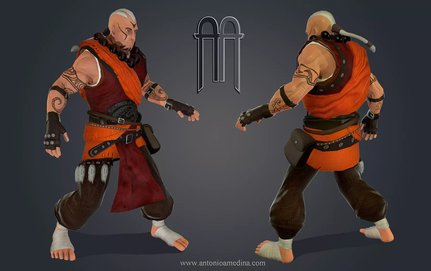 Stylized Muscled Guy Low-poly 3D model_0
