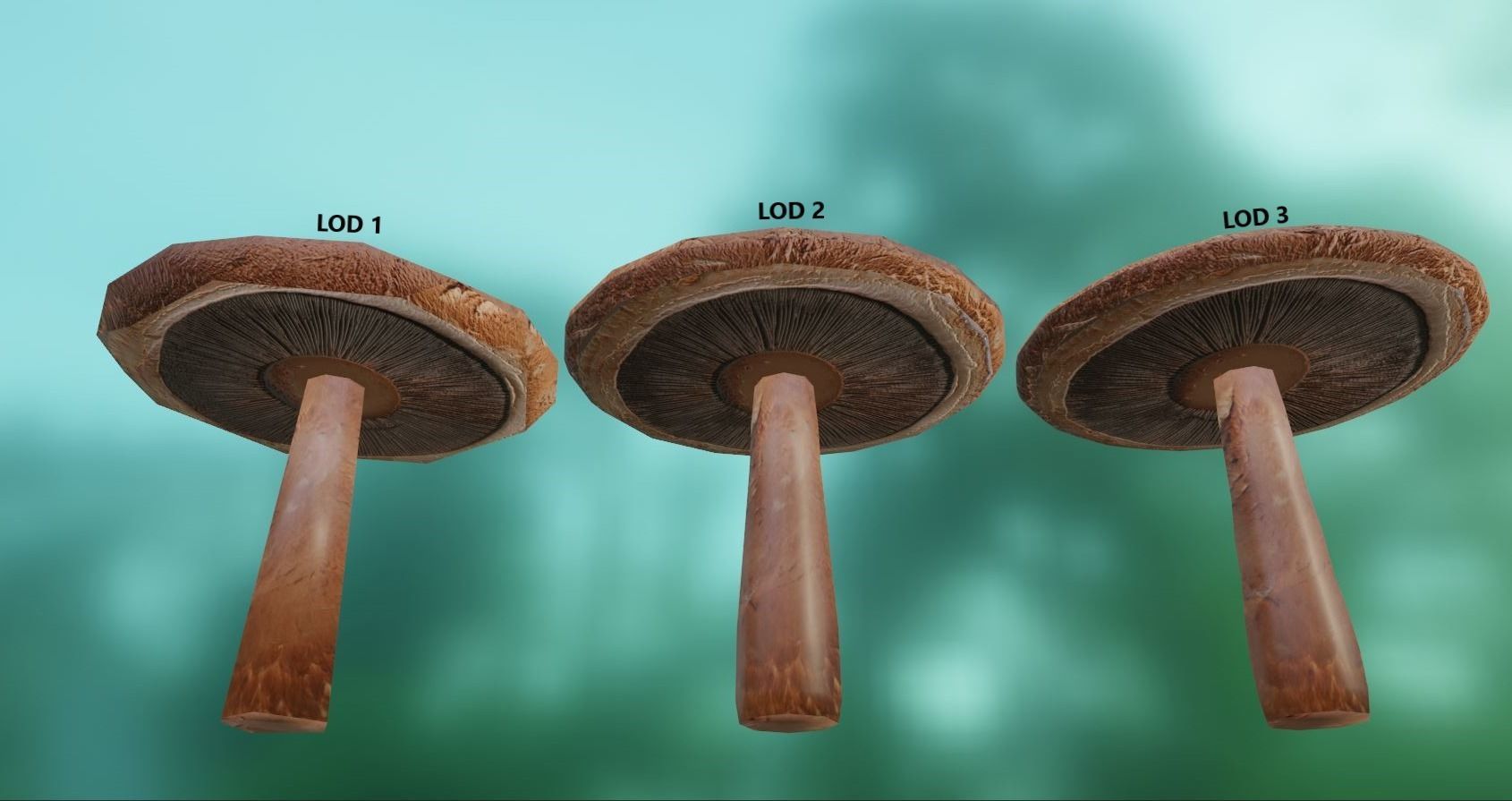 Free Mushroom Wih LODs Free low-poly 3D model_1