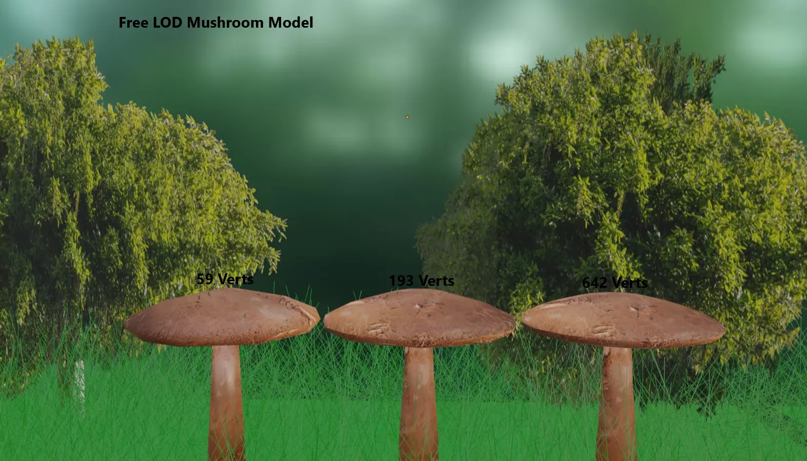 Free Mushroom Wih LODs Free low-poly 3D model_0