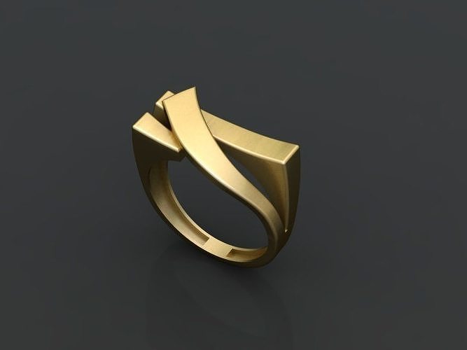 Simple Unique Ring free 3D model 3D printable | CGTrader