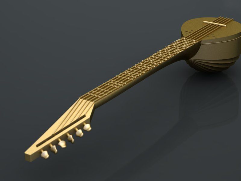 Sitar Pendant 3D print model_3
