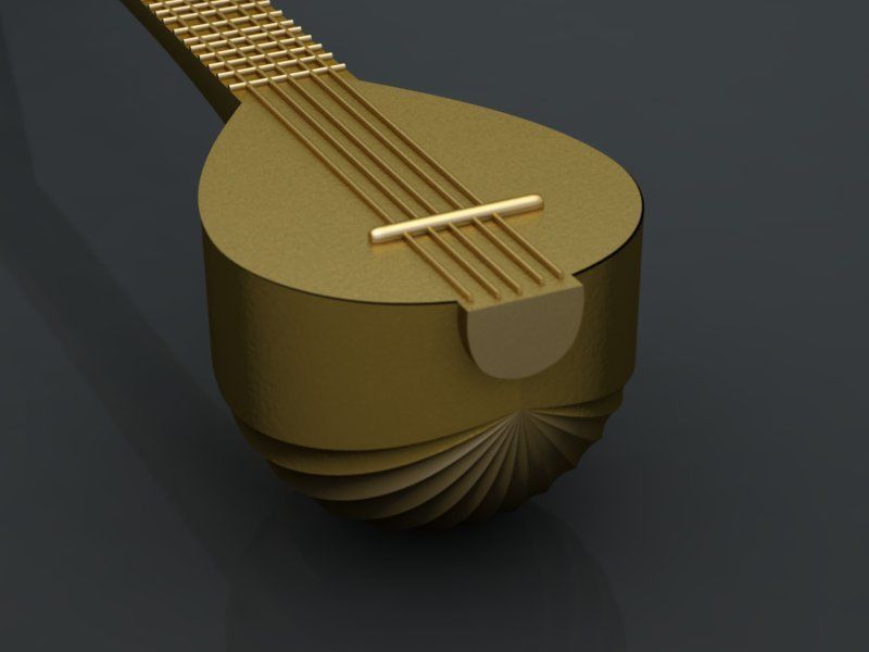 Sitar Pendant 3D print model_5