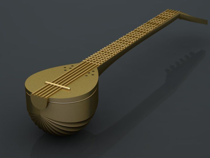 Sitar Pendant 3D print model_4