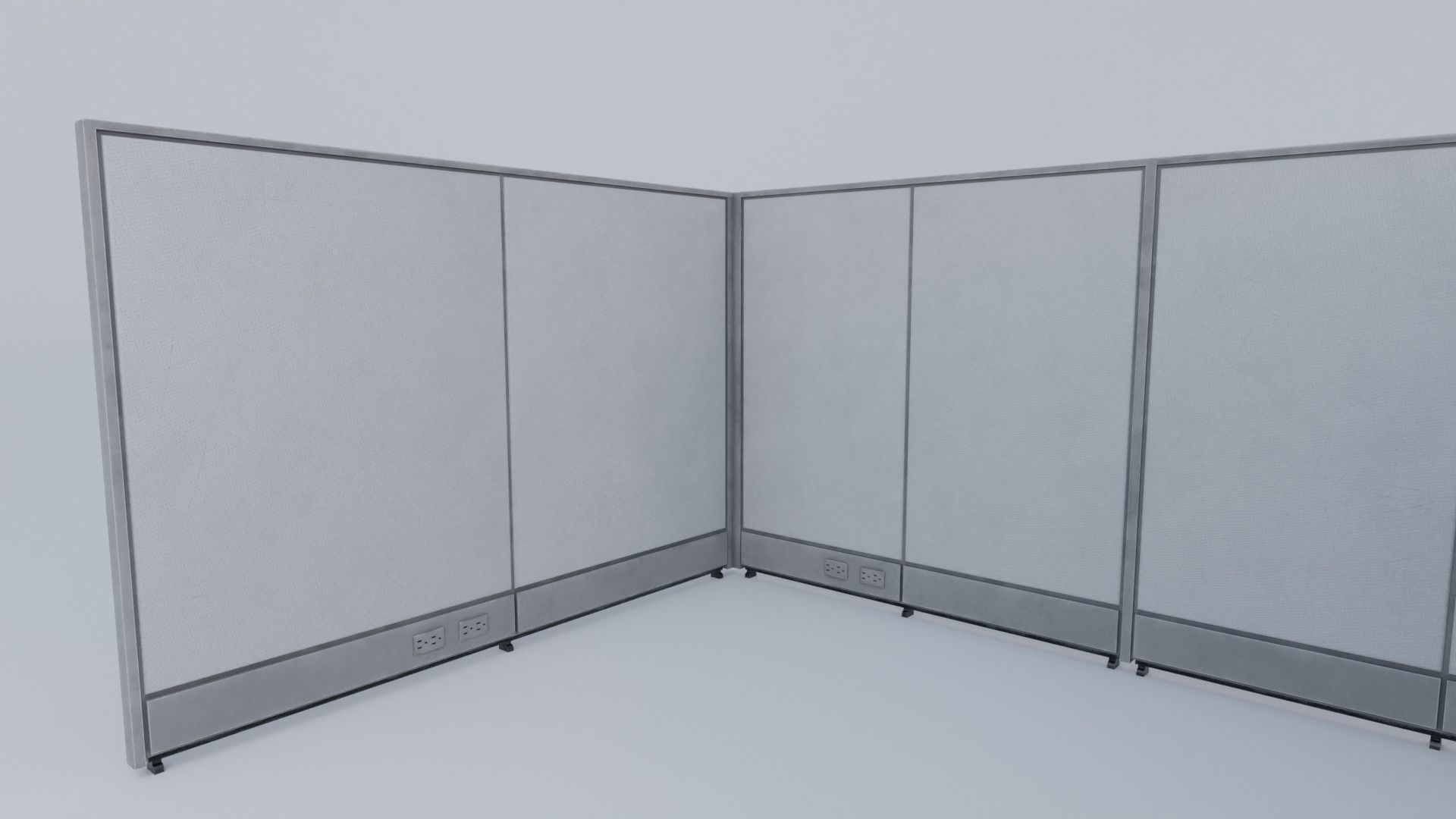 Office Cubicle 4K and 2K Textures Low-poly 3D model_5