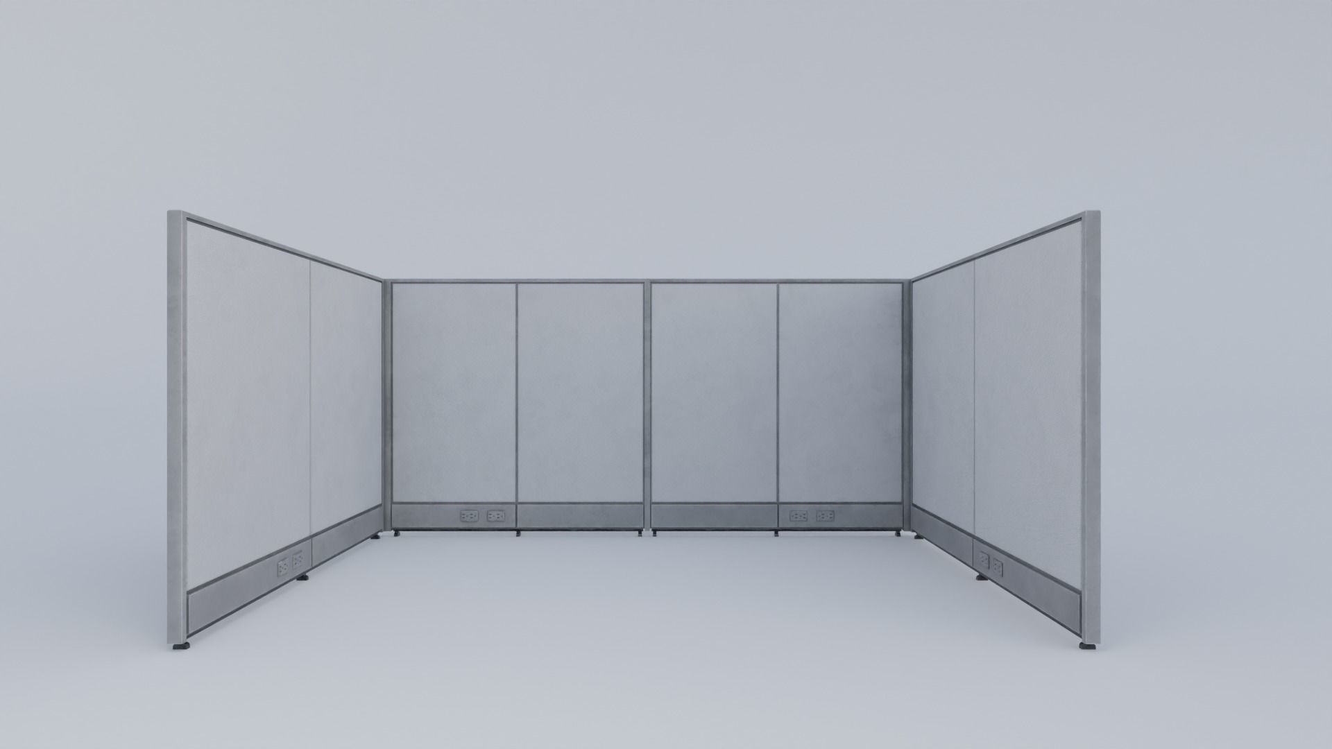 Office Cubicle 4K and 2K Textures Low-poly 3D model_8