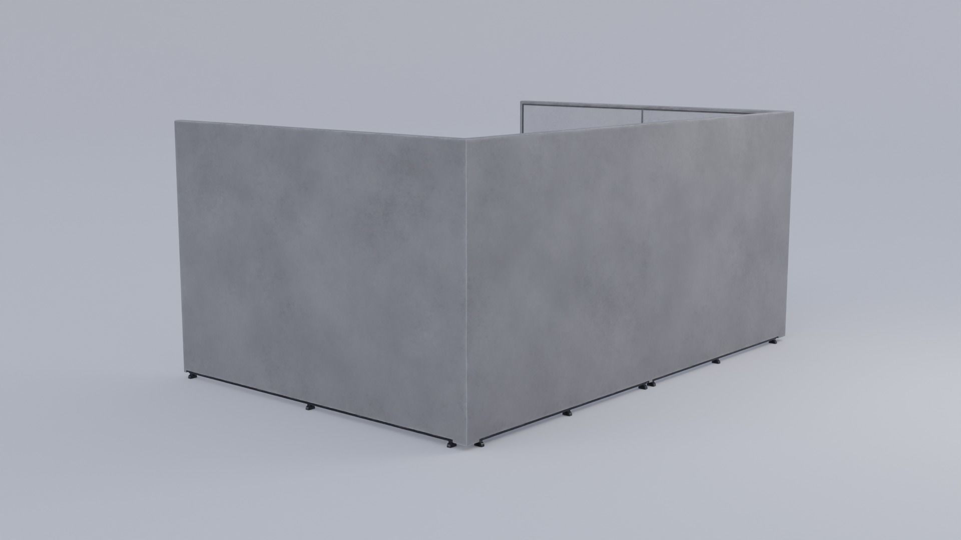 Office Cubicle 4K and 2K Textures Low-poly 3D model_4