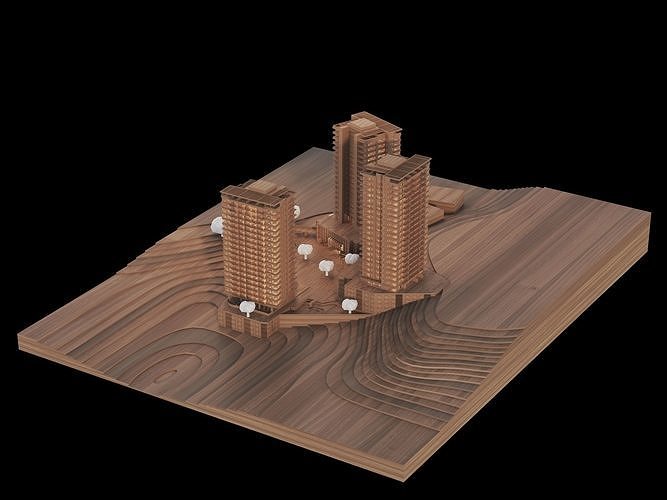 Residential Buildings 3d maquette 3D model 5