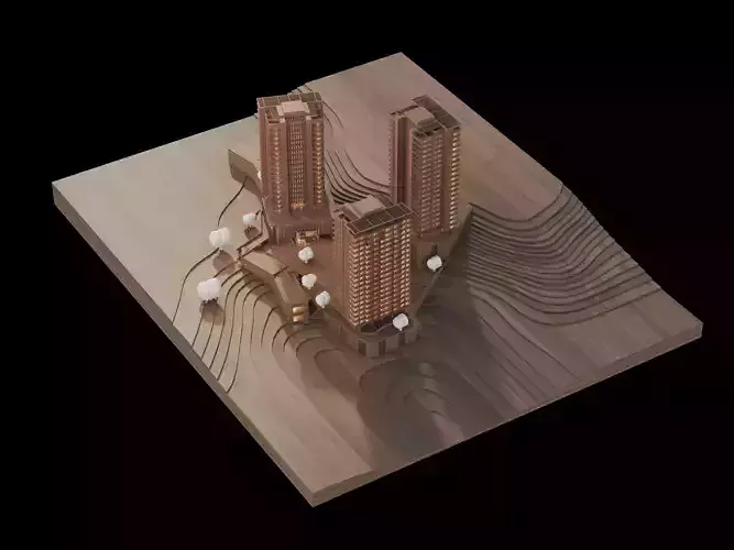 Residential Buildings 3d maquette 3D model