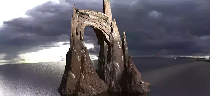 Snow Mountain rock cliff  1 3D model
