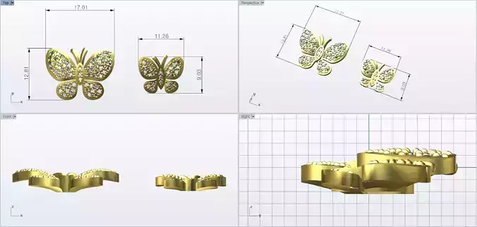 butterfly brooch big n small