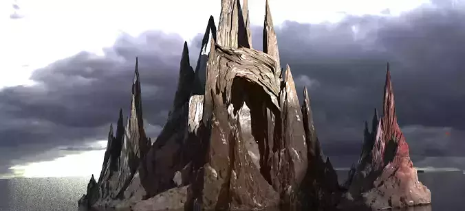 Stylized Snow rock cliffs 3 Mountains