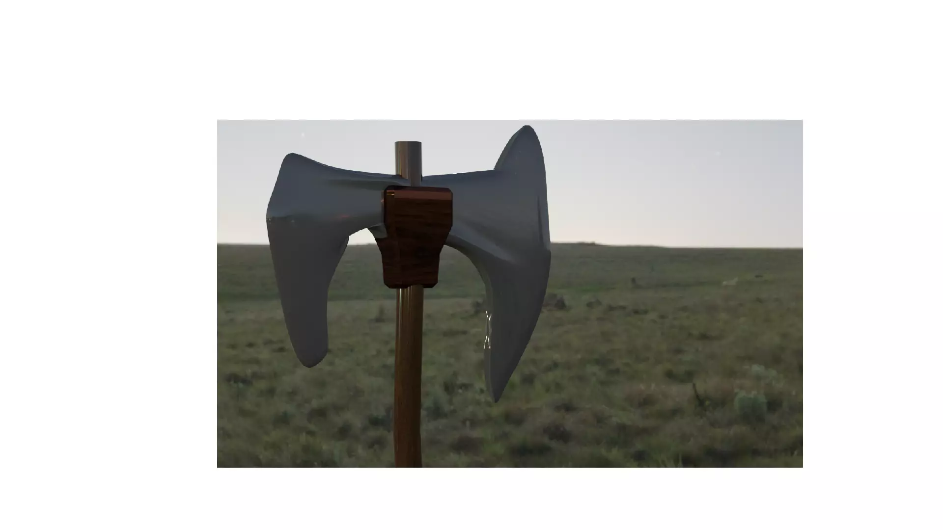 axe low-poly in sky Free low-poly 3D model