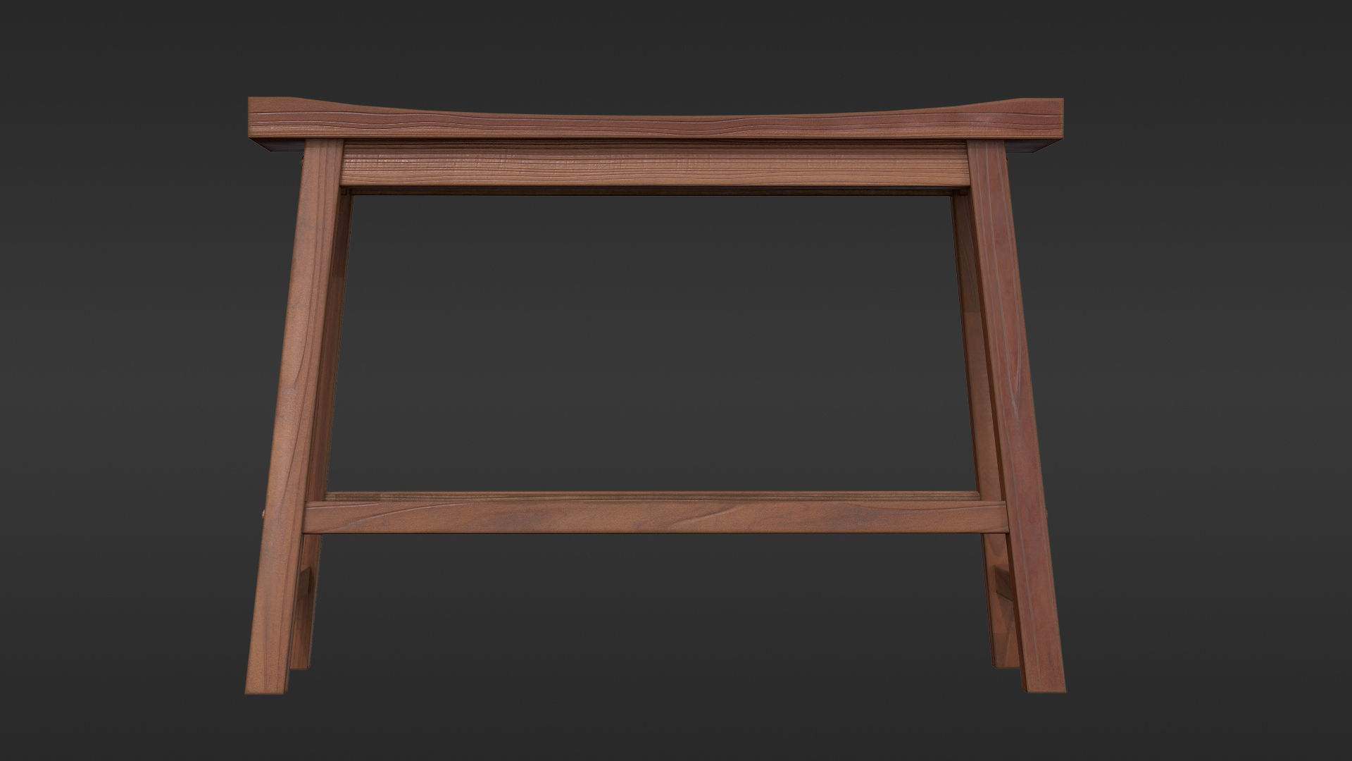 Wooden Bench Free low-poly 3D model_5